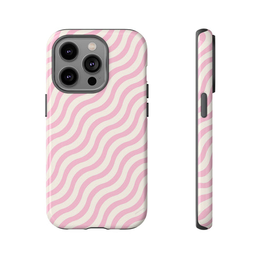 Phone Case with Pink Wave Design